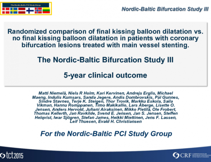 Nordic III 5-Year Results: To Kiss vs Not to Kiss