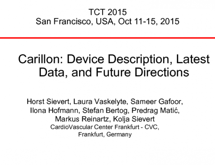 Carillon: Device Description, Latest Data, and Future Directions