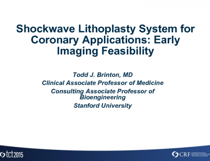 Shockwave Lithoplasty System for Coronary Applications: Early Imaging Feasibility Human Clinical Study