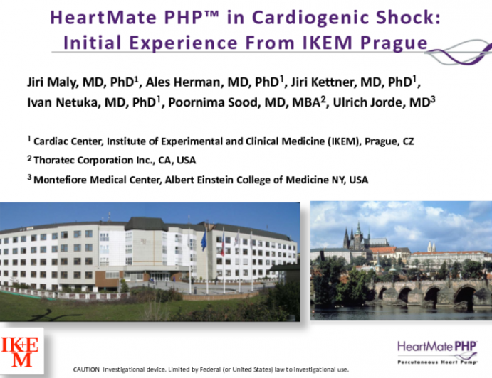 HeartMate Percutaneous Heart Pump (PHP) in Cardiogenic Shock  Initial Clinical Experience From Prague