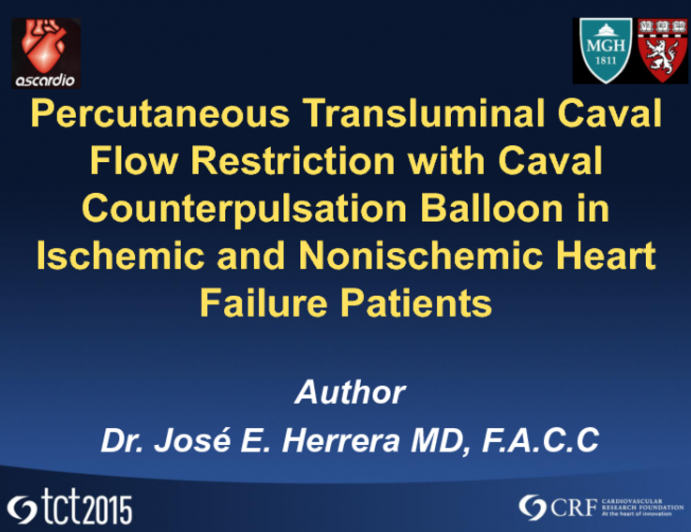 Percutaneous Transluminal Caval Flow Restriction With Counterpulsation Balloon in Ischemic and Nonischemic Heart Failure Patients