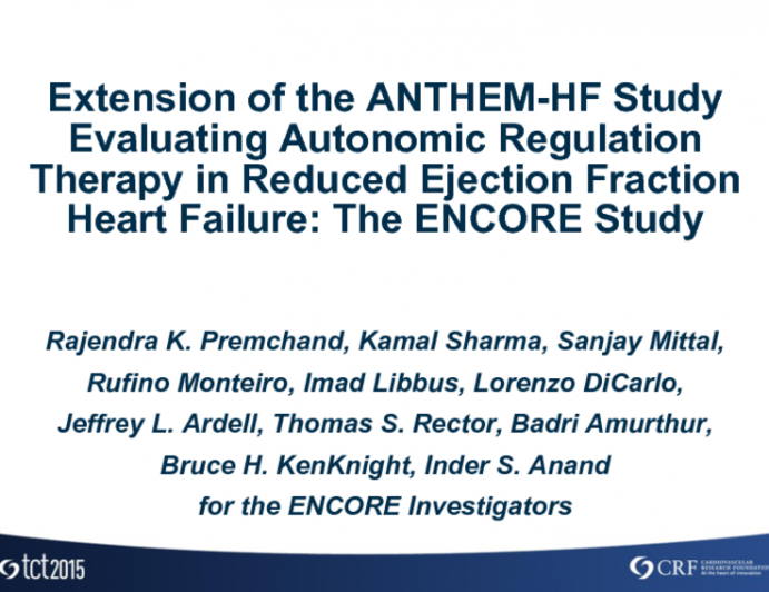 Autonomic Regulation Therapy for HF