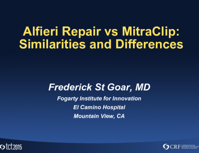 Differences Between the MitraClip and the Alfieri Stitch