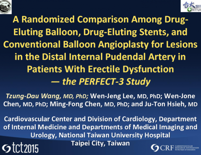 A Randomized Comparison Among Drug Eluting Balloon, Drug Eluting Stents, and Conventional Balloon Angioplasty for Lesions in the Distal Internal Pudendal Artery in Patients with Erectile Dysfunction: The Perfect-3 Study