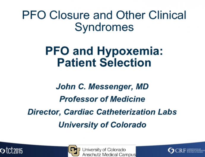 PFO and Hypoxemia: Patient Selection