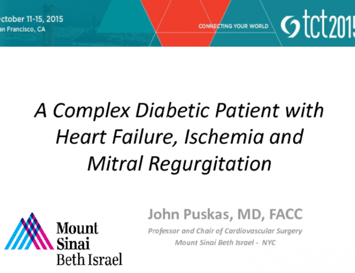 Case Introduction: A Complex Diabetic Patient With Heart Failure, Ischemia, and Mitral Regurgitation