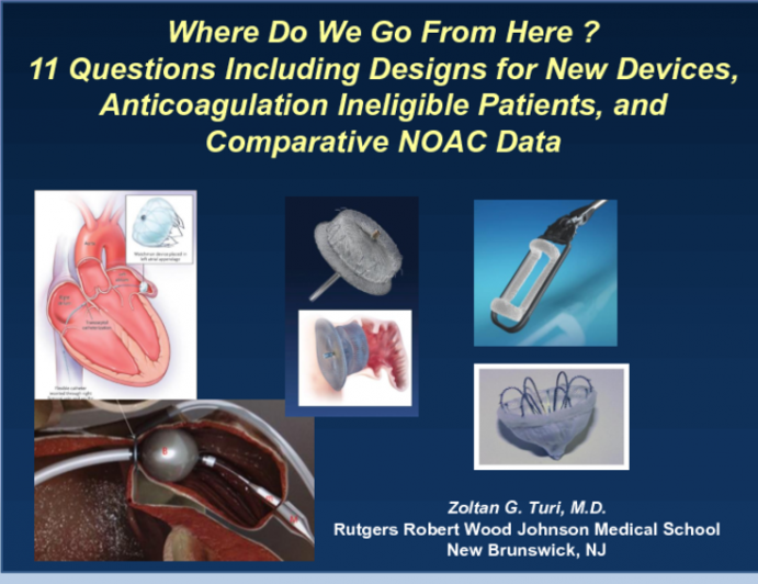 Data Gaps and Future Trial Pathways: Possible Study Designs for New Devices, Anticoagulation Ineligible Patients, and Comparative NOAC Data