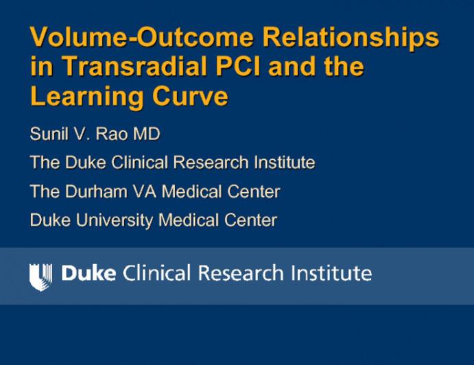 Volume-Outcome Relationships in Transradial PCI and the Learning Curve