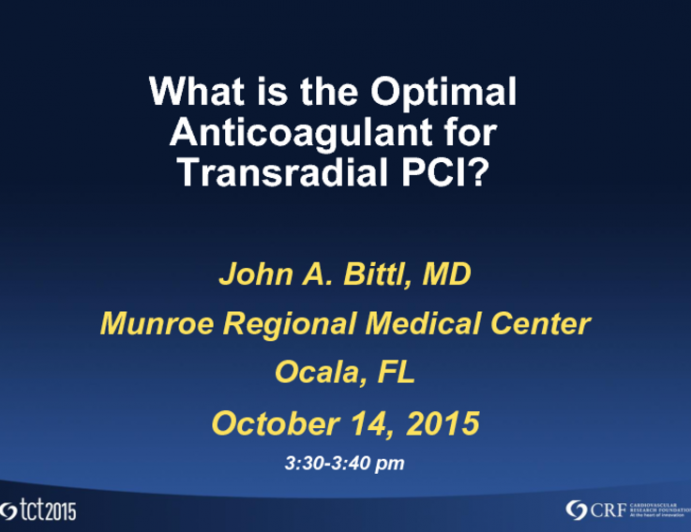 What Is the Optimal Anticoagulant for Transradial PCI?