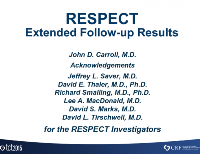 RESPECT: A Prospective Randomized Trial of PFO Closure in Patients With Cryptogenic Stroke – Long-term Results