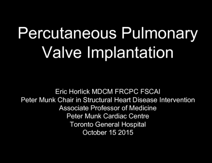 Transcatheter Pulmonary Valve Implantation