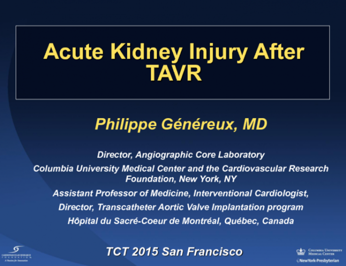 Convince Me in 5 Minutes or Less That: Contrast Nephropathy Risk in TAVR Is Important!