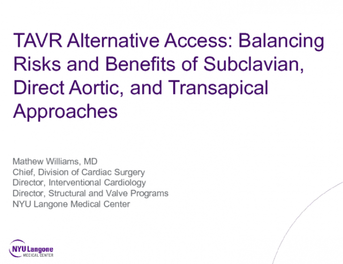 TAVR Alternative Access: Balancing Risks and Benefits of Subclavian, Direct Aortic, and Transapical Approaches