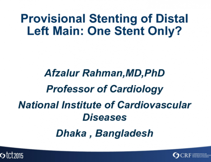 Provisional Stenting of Distal Left Main: One Stent Only?