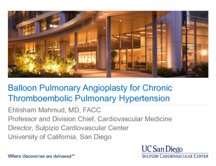 Percutaneous Pulmonary Angioplasty in Chronic Pulmonary Embolism