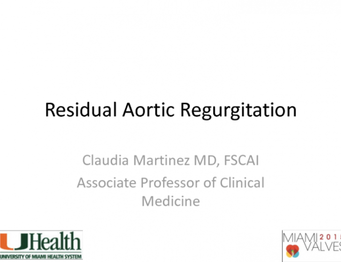 Residual Aortic Regurgitation