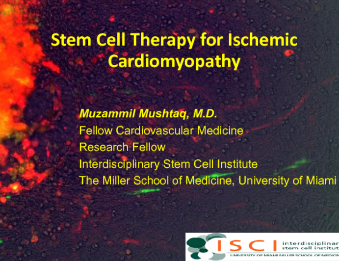 Stem Cell Therapy for Ischemic Cardiomyopathy