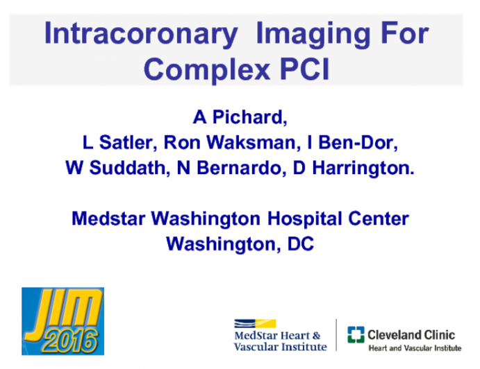 Intracoronary Imaging For Complex PCI