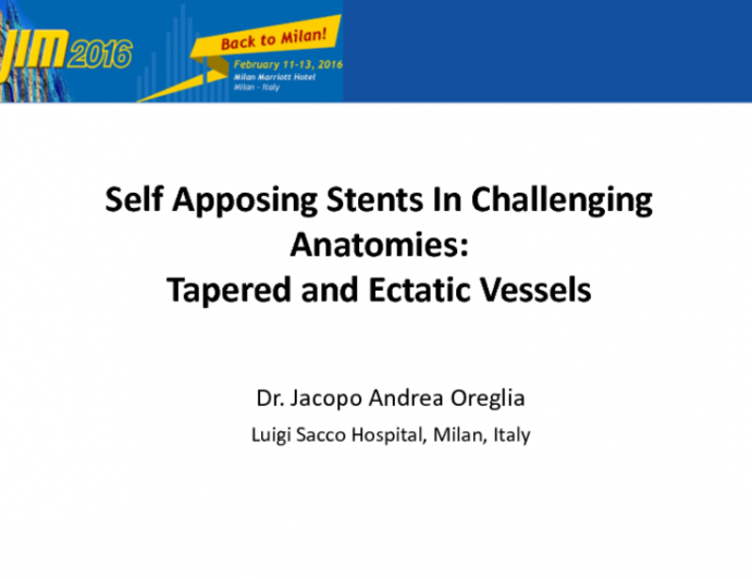 Self Apposing Stents In Challenging Anatomies: Tapered and Ectatic Vessels