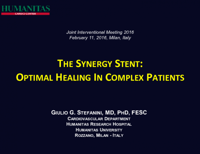 The Synergy Stent: Optimal In Complex Patients