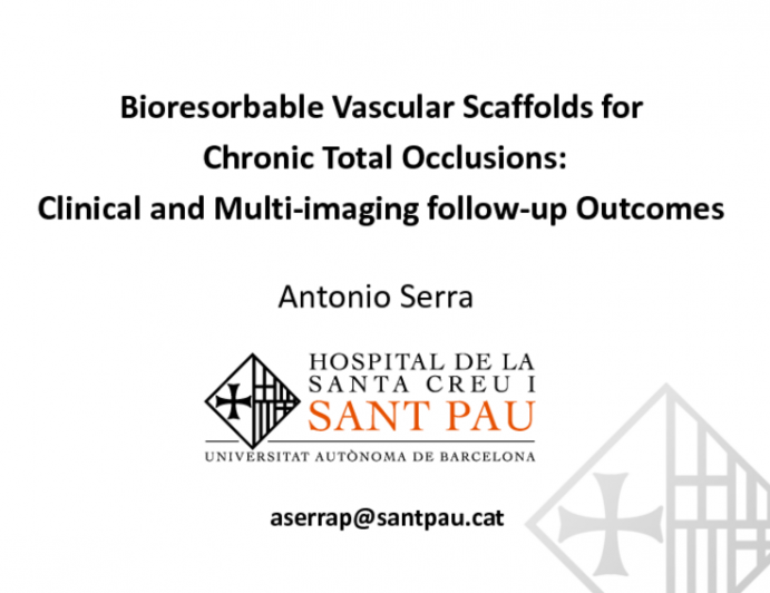 Bioresorbable Vascular Scaffolds for  Chronic Total Occlusions: Clinical and Multi-imaging follow-up Outcomes