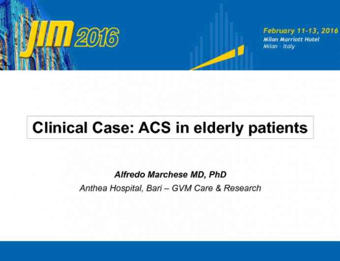 Clinical Case: ACS in elderly patients