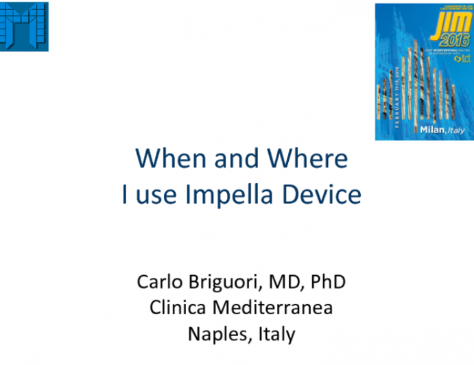 When and Where I use Impella Device