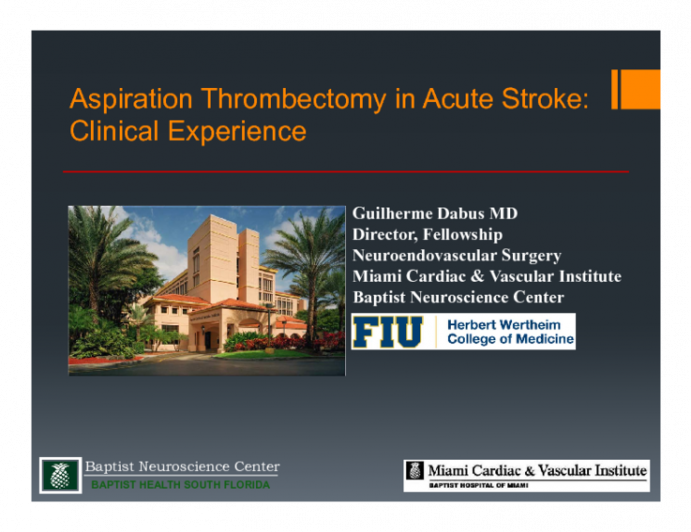 Aspiration Thrombectomy for Acute Stroke