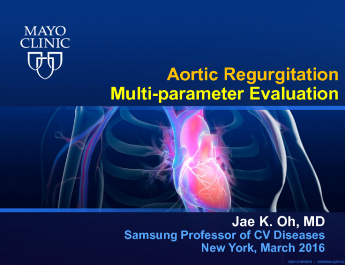 Aortic Regurgitation Multi-parameter Evaluation