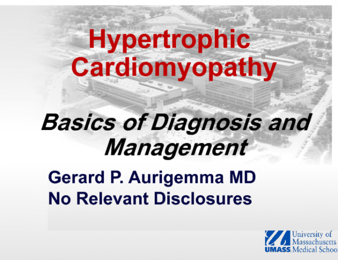 Hypertrophic Cardiomyopathy: Diagnosis and Management