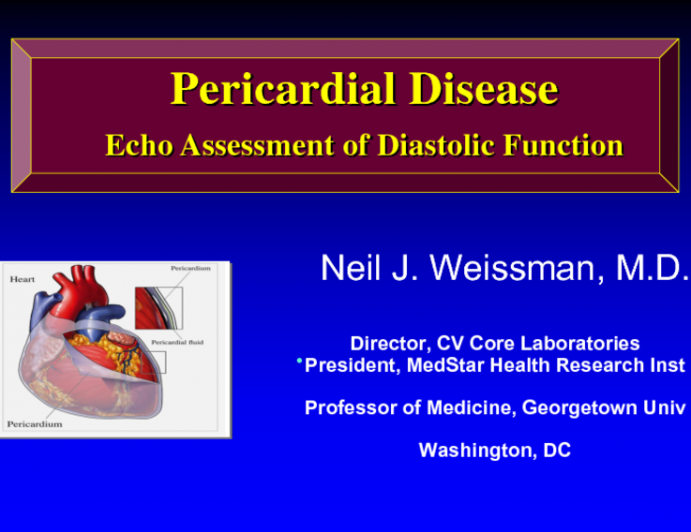 Pericardial Disease: Echo Assessment of Diastolic Function