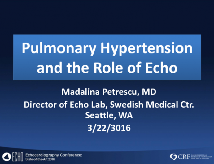 Pulmonary Hypertensionand the Role of Echo