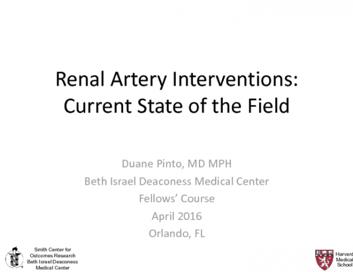 Renal Artery Interventions: Current State of the Field