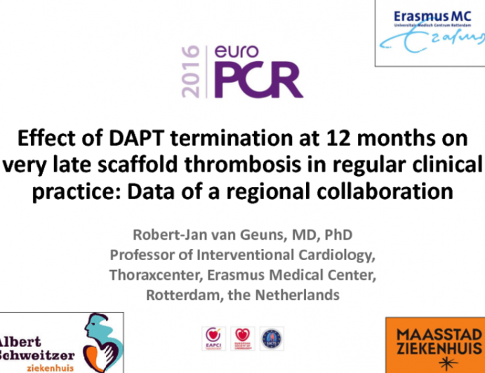 Effect of DAPT Termination at 12 Months on Very Late scaffold thrombosis in regular clinical practice: Data of a regional collaboration