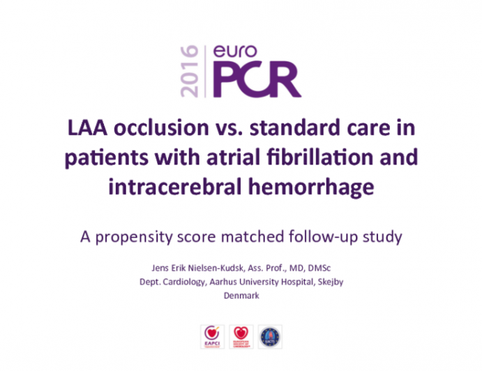 LAA Occlusion vs Standard Care In Patients With Atrial Fibrillation And Intracerebral Hemorrhage