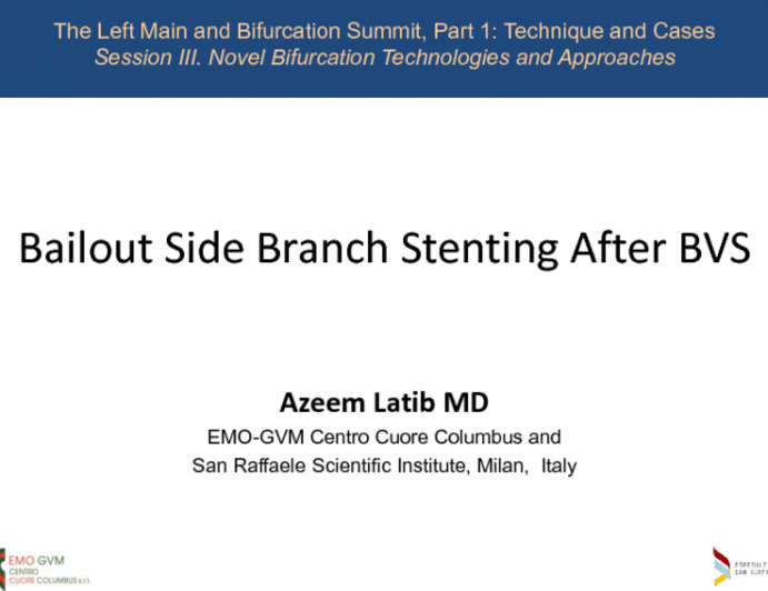 Bail-out Side Branch Stenting After BVS