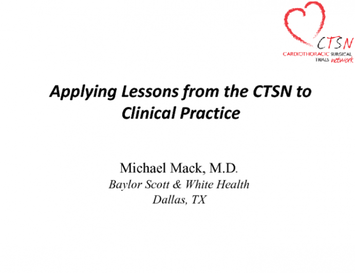 Applying Lessons From the CTSN to Clinical Practice