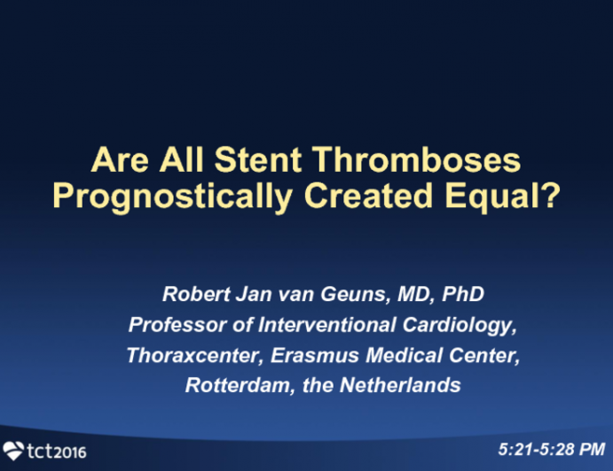 Are All Stent Thromboses Prognostically Created Equal? Impact of Original Clinical Presentation, Stent Location and Thrombosis Timing