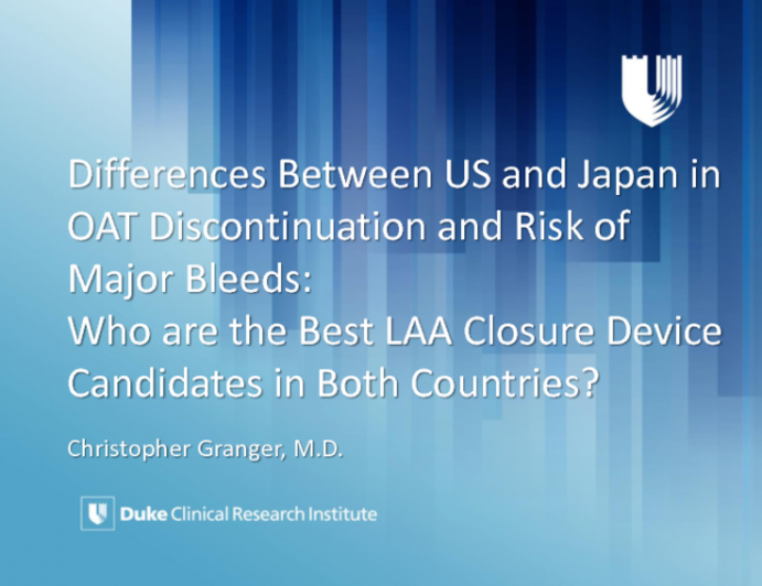 Differences Between US and Japan in OAT Discontinuation and Risk of Major Bleeds, and Who are the Best LAA Closure Device Candidates in Both Countries