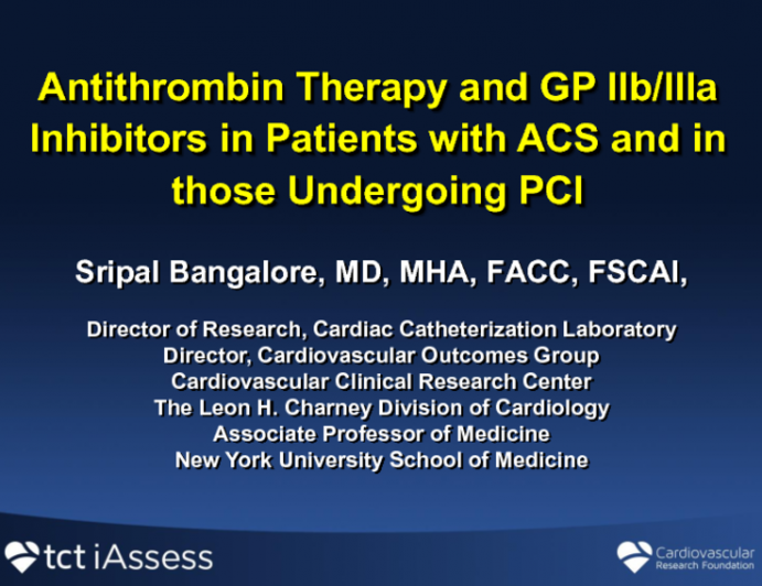 Antithrombin Therapy and GP IIb/IIIa Inhibitors in Patients With ACS and PCI