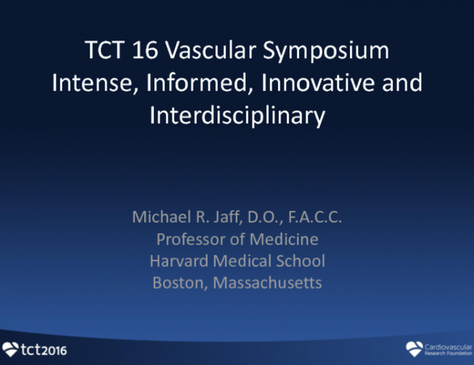 Introduction to the TCT 2016 Peripheral Vascular Intervention Sessions