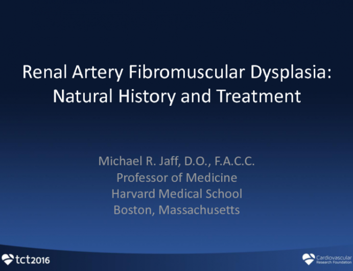 Renal Artery Fibromuscular Dysplasia: Natural History and Treatment