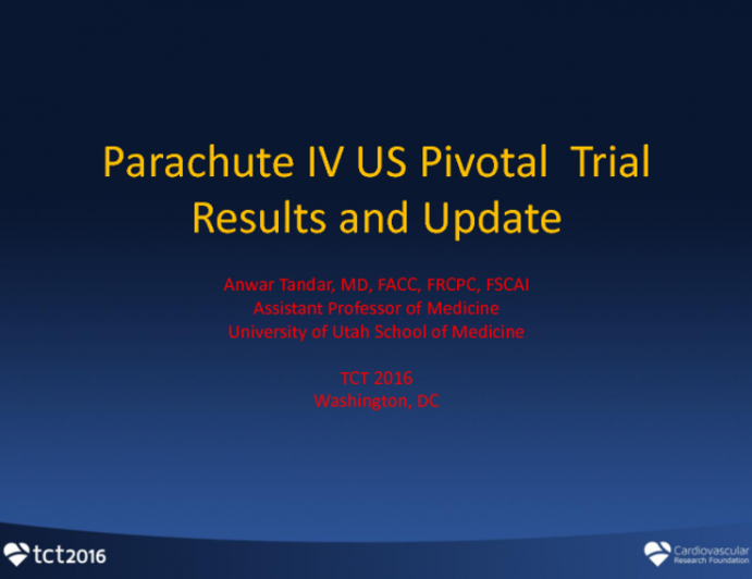 The Parachute Device: Updated Studies and Results