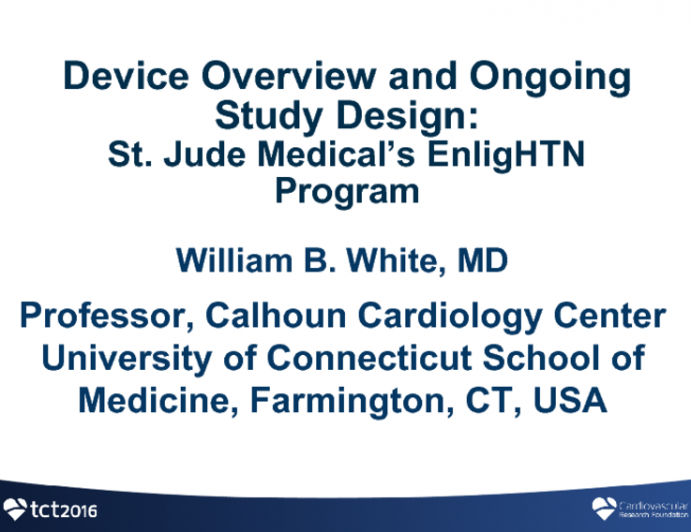 Device Overview and Ongoing Study Design: St. Jude's EnligHTN Program