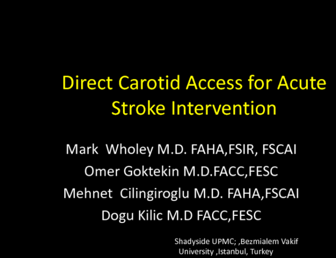 Direct Carotid Access During Acute Stroke Intervention