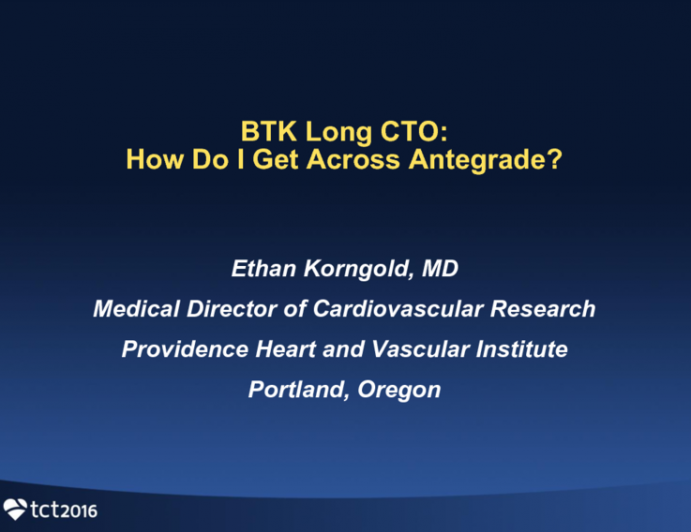 Long CTO: How Do I Get Across Antegrade?