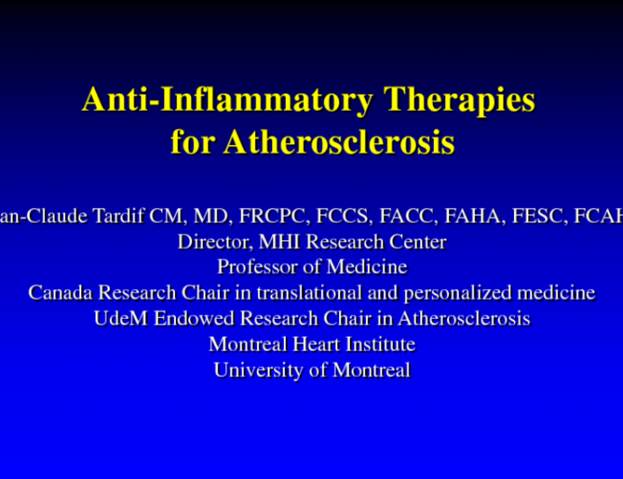 Anti-inflammatory Therapies for Atherosclerosis