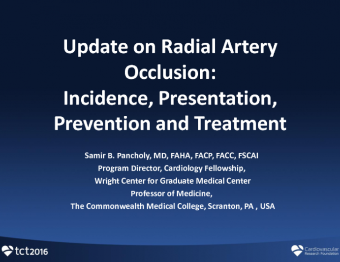 Update on Radial Artery Occlusion: Incidence, Presentation, Prevention, and Treatment