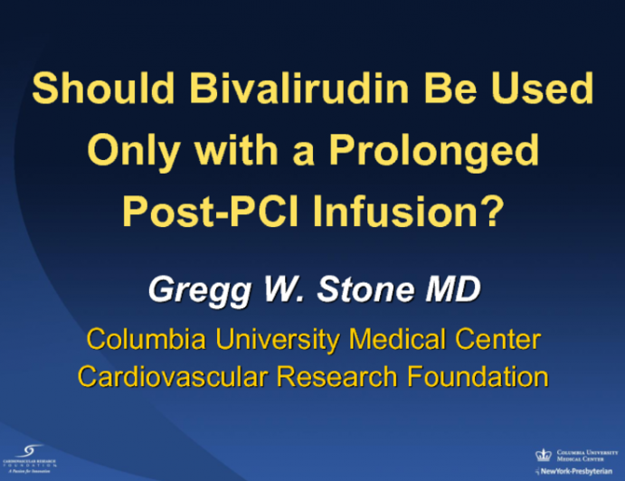 Should Bivalirudin Only Be Used With a Prolonged Post-PCI Infusion?