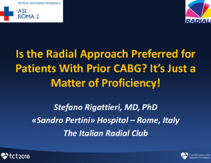 Debate - Is the Radial Approach Preferred for Patients With Prior CABG? It's Just a Matter of Proficiency!